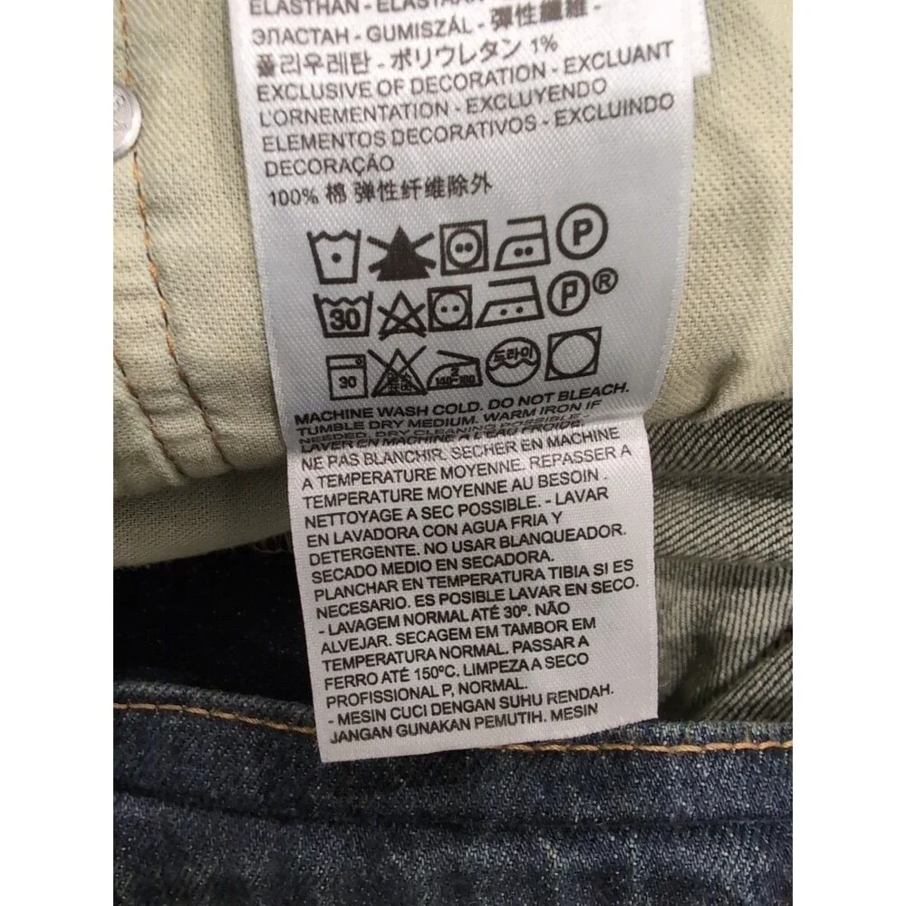 LEVI'S 505 MEN'S BLUE JEANS LOOSE STRAIGHT  STRETCH SIZE 38 X 30 DARK WASH EUC